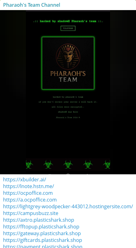 法老的团队频道针对xBuilder Lab Inc.网站-xLab 威胁情报