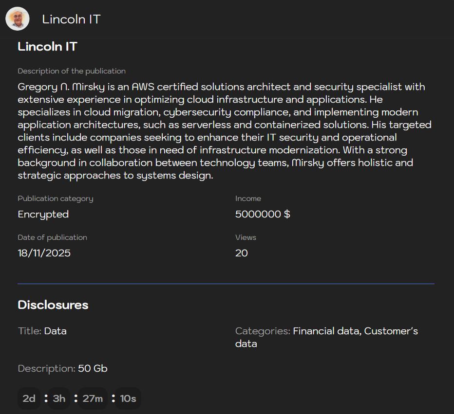 LincolnIT成为Sinobi勒索软件的受害者-xLab 威胁情报