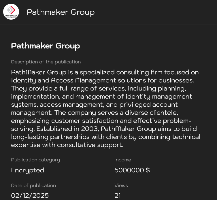 PathMaker Group成为Sinobi勒索软件的受害者-xLab 威胁情报