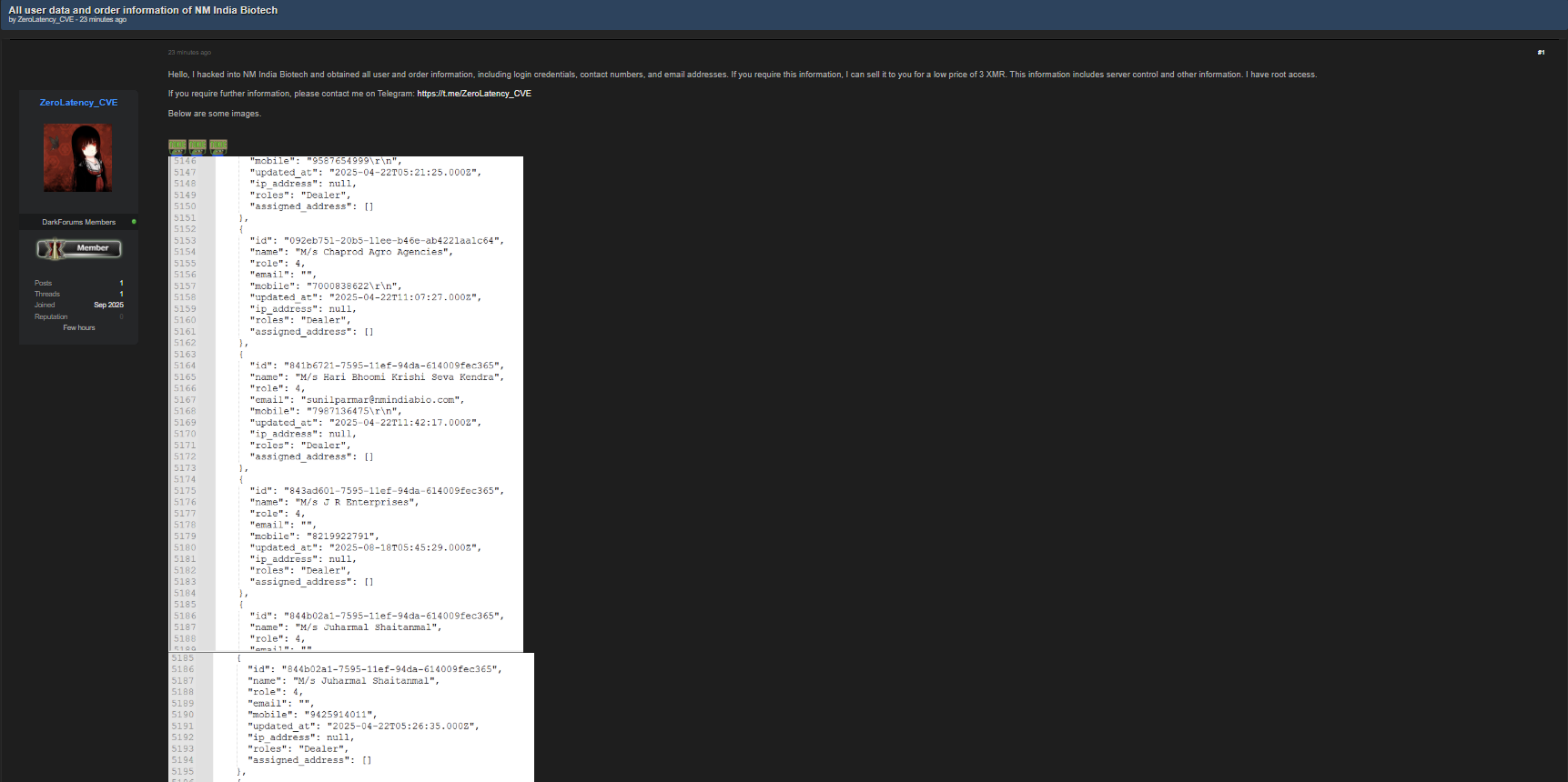 涉嫌未经授权访问NM India Biotech-xLab 威胁情报