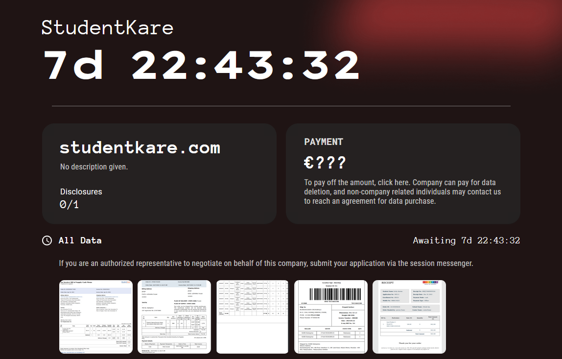 StudentKare.com成为Kill Security勒索软件的受害者-xLab 威胁情报