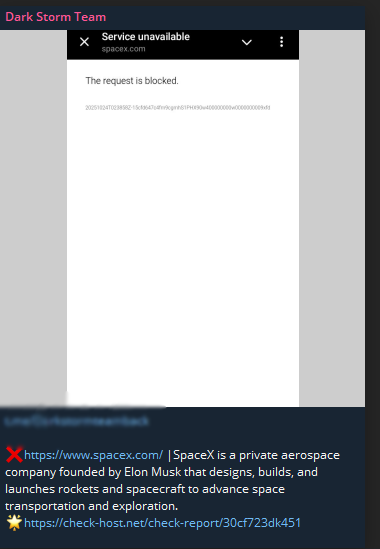Dark Storm Team瞄准SpaceX网站-xLab 威胁情报