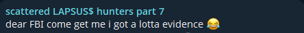 分散的LAPSUS$猎人7.0声称针对Federal调查局-xLab 威胁情报