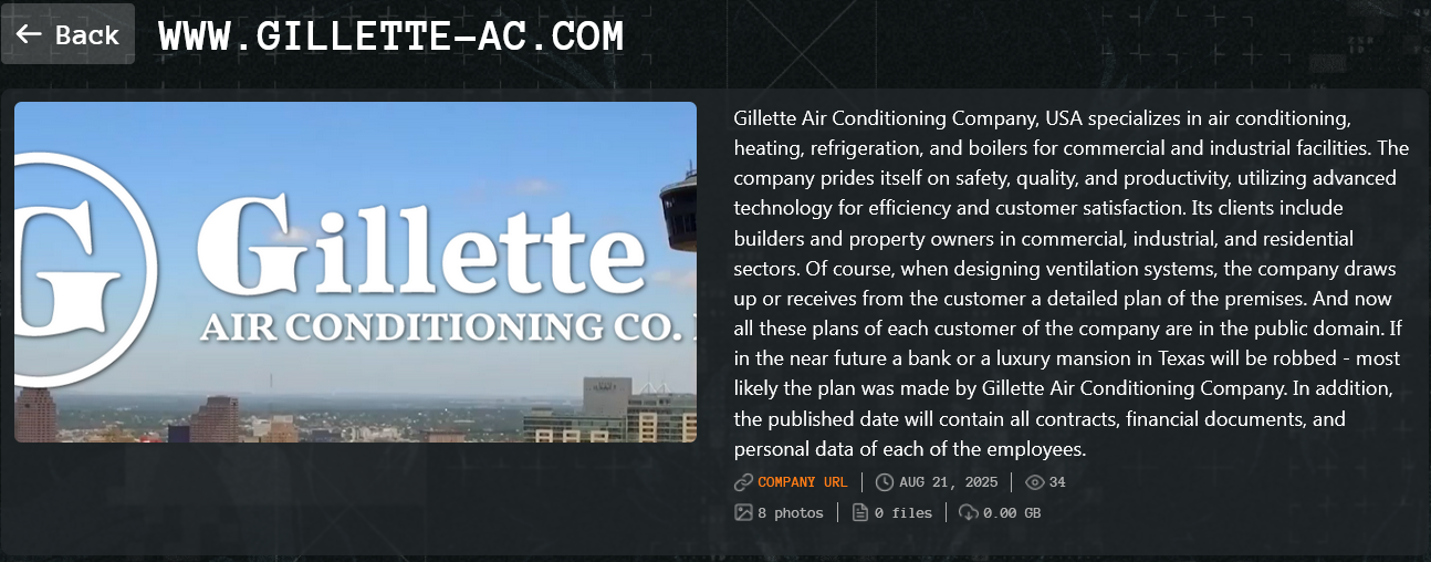 吉列空调公司成为Qilin勒索软件的受害者-xLab 威胁情报