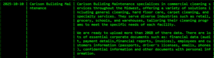 Carlson Building Maintenance成为Akira勒索软件的受害者-xLab 威胁情报