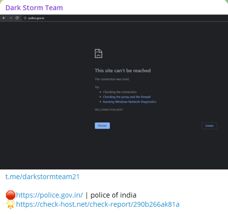 Dark Storm Team针对印度内政部网站-xLab 威胁情报