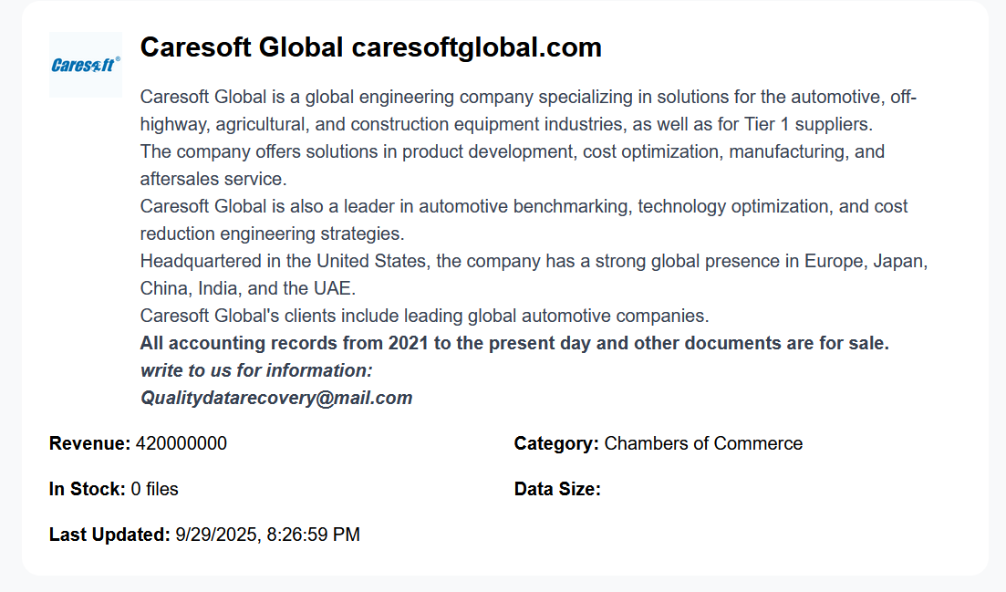 Caresoft Global Inc.成为Black Nevas勒索软件的受害者-xLab 威胁情报