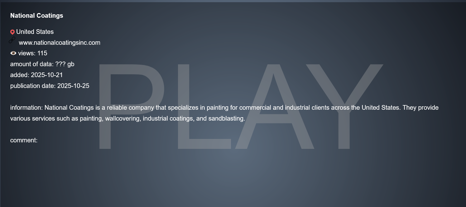 国家涂料公司成为PLAY勒索软件的受害者-xLab 威胁情报