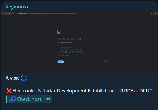 Keymous+瞄准国防研究与发展组织（DRDO）网站-xLab 威胁情报