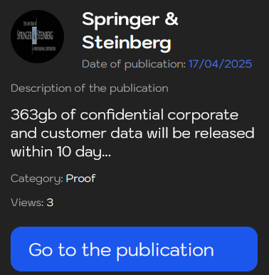 Springer and Steinberg，P.C.成为LYNX勒索软件的受害者-xLab 威胁情报