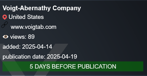 Voigt-Abernathy Company,Inc成为PLAY勒索软件的受害者-xLab 威胁情报