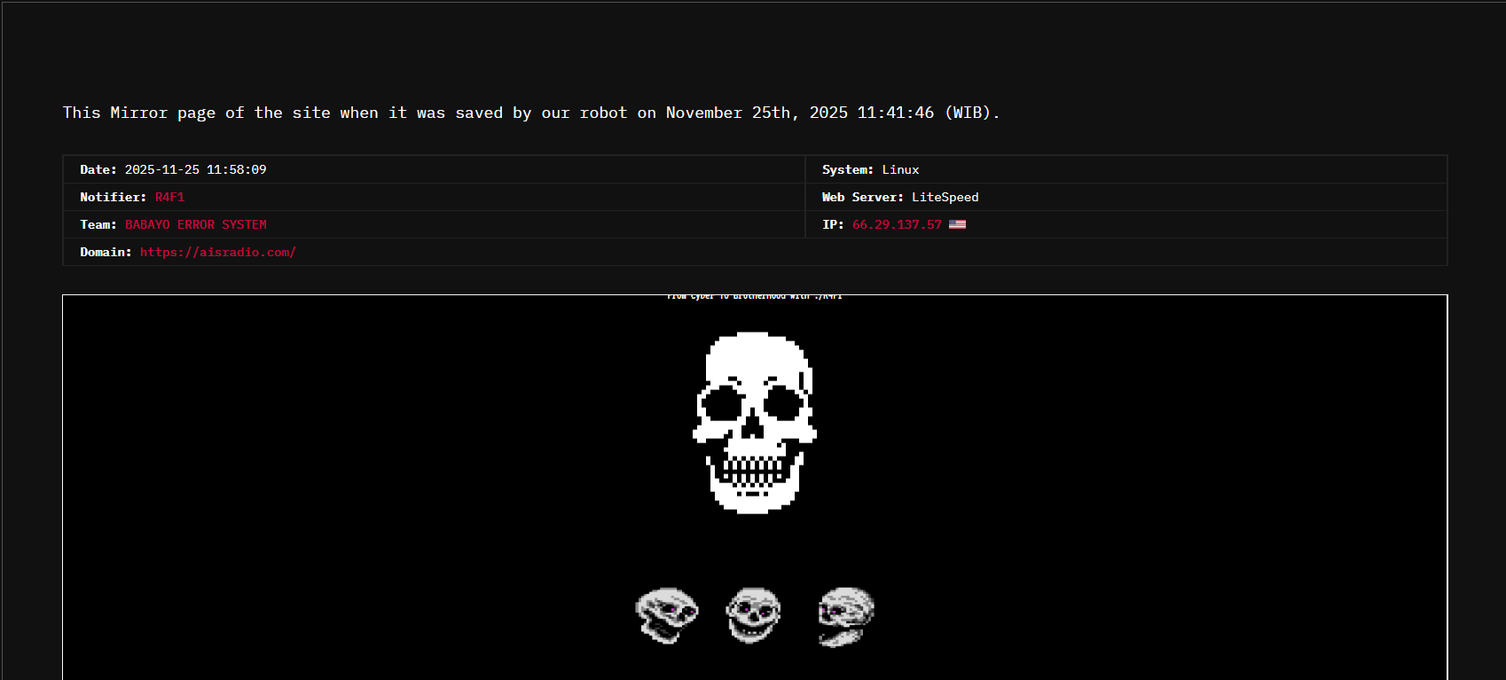 BABAYO EROR SYSTEM瞄准AIS Radio网站-xLab 威胁情报