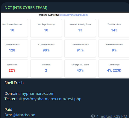 涉嫌向MyPharmaRex出售壳牌使用权-xLab 威胁情报