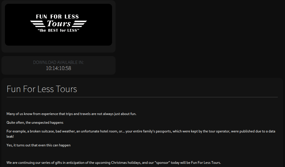 Fun For Less Tours将vicitm归咎于ANUBIS勒索软件-xLab 威胁情报