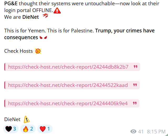 DieNet瞄准太平洋煤气电力公司网站-xLab 威胁情报