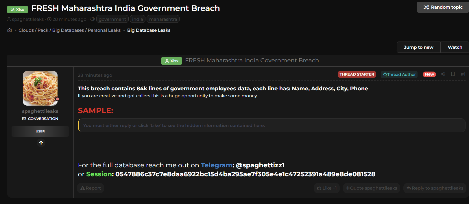 印度马哈拉施特拉邦政府涉嫌数据泄露-xLab 威胁情报