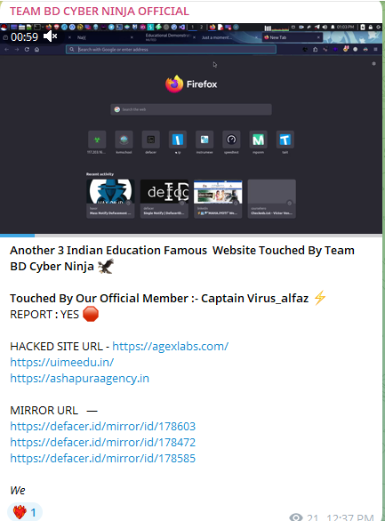 TEAM BD CYBER NINJA瞄准Ashapura机构网站-xLab 威胁情报