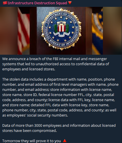 涉嫌数据外泄联邦调查局内部邮件和信使系统-xLab 威胁情报