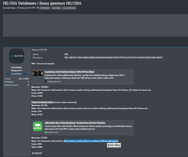 涉嫌出售Rally OurBus数据-xLab 威胁情报
