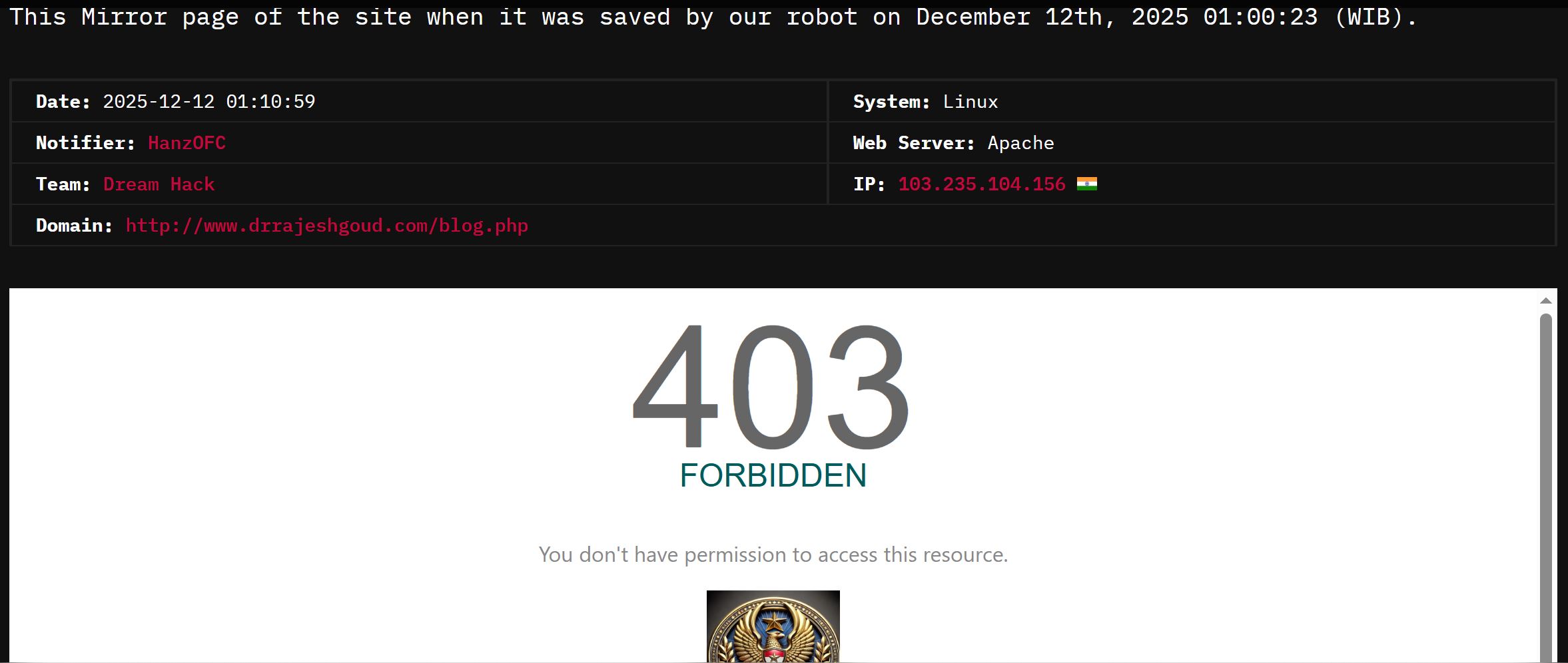 Dream Hack针对Rajesh Goud博士的网站-xLab 威胁情报