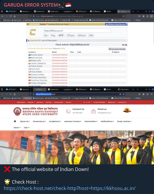 GARUDA ERROR SYSTEM针对Krishna Kanta Handiqui州立开放大学网站-xLab 威胁情报